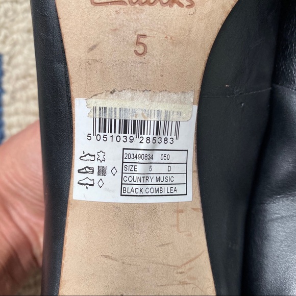 🖤 CLARKS CLASSIC BLACK LEATHER POINTED TOE CHUNKY HEELS! - Picture 7 of 12